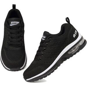 Ziitop Black Ladies Non Slip Lightweight Fashion Sneakers Breathable Sport Shoes